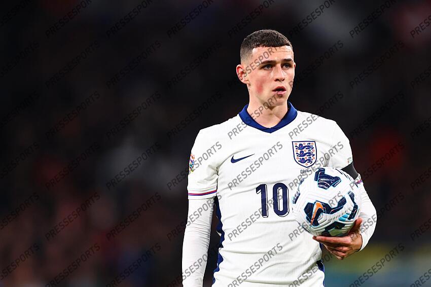 10 October 2024, London - UEFA Nations League - England v Greece - Phil Foden of England - Photo: Jacques Feeney / Offside. ANGLETERRE-GRECE (1-2) 