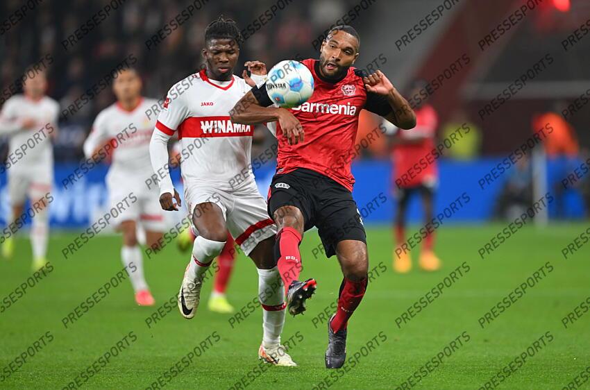 v.l. El Bilal Toure, Jonathan Tah (Leverkusen) Leverkusen, 01.11.2024, Fussball, Bundesliga, Bayer 04 Leverkusen - VfB Stuttgart BAYER LEVERKUSEN-VfB STUTTGART (0-0) 