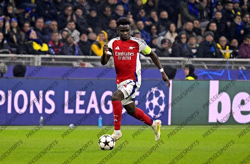 Foto IPP/Paolo Bona Milano 06/11//2024 UEFA Champions League di Calcio stagione 2024/2025 partita Inter-Arsenal Nella foto Bukayo Saka Italy Photo Press Worldwide Copyright INTER MILAN-ARSENAL (1-0) 