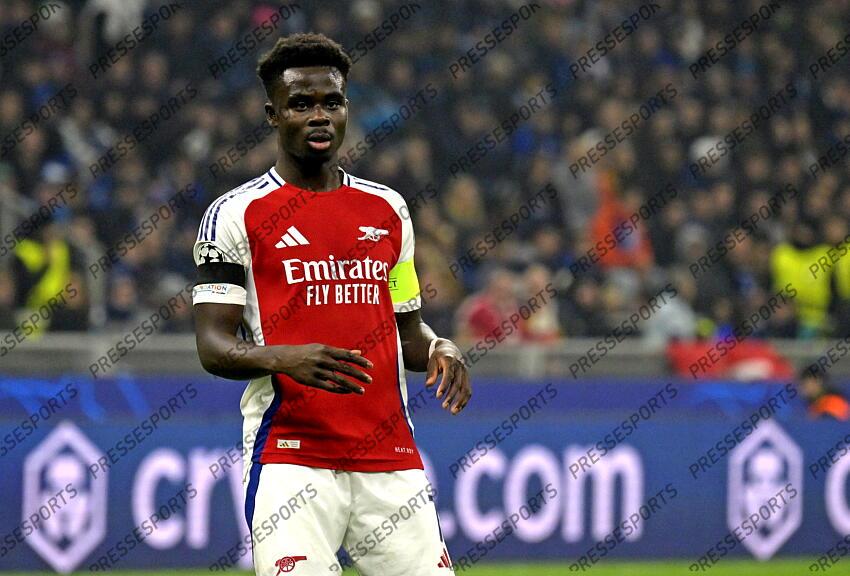 Foto IPP/Paolo Bona Milano 06/11//2024 UEFA Champions League di Calcio stagione 2024/2025 partita Inter-Arsenal Nella foto Bukayo Saka Italy Photo Press Worldwide Copyright INTER MILAN-ARSENAL (1-0) 