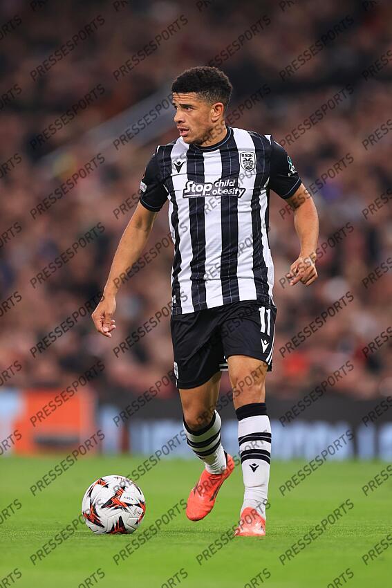 7th November 2024 - UEFA Europa League - League Phase - Manchester United v PAOK Salonika - Taison of PAOK Salonika - Photo: Simon Stacpoole / Offside. MANCHESTER UNITED-PAOK SALONIQUE (2-0) 