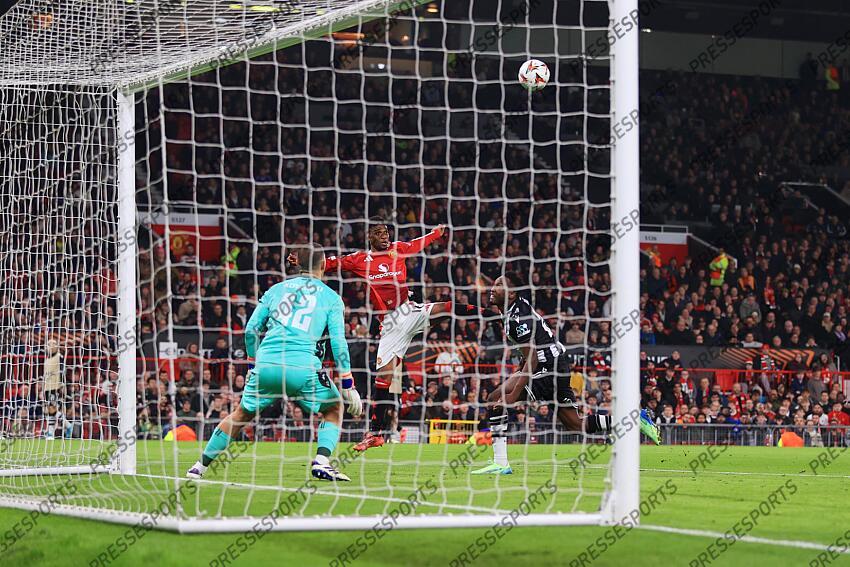 7th November 2024 - UEFA Europa League - League Phase - Manchester United v PAOK Salonika - Amad Diallo of Manchester United scores their 1st goal - Photo: Simon Stacpoole / Offside. MANCHESTER UNITED-PAOK SALONIQUE (2-0) 