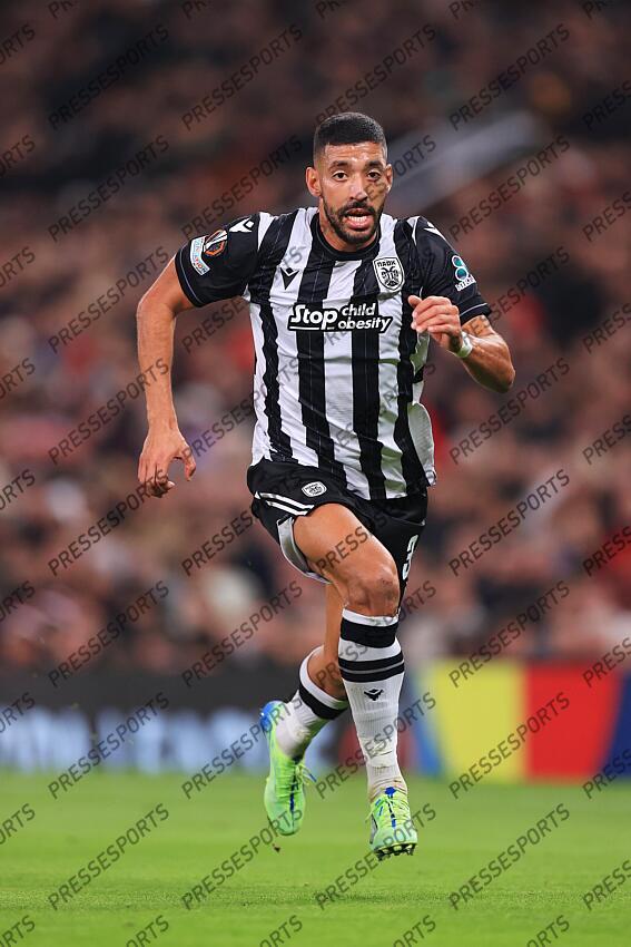 7th November 2024 - UEFA Europa League - League Phase - Manchester United v PAOK Salonika - Tarik Tissoudali of PAOK Salonika - Photo: Simon Stacpoole / Offside. MANCHESTER UNITED-PAOK SALONIQUE (2-0) 
