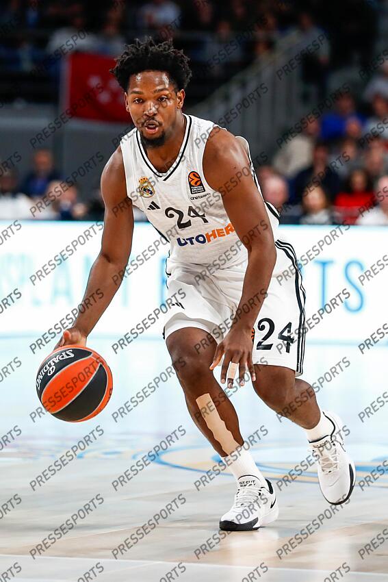 Andres Feliz of Real Madrid in action during the Turkish Airlines EuroLeague Regular Season match between Real Madrid and Alba Berlin at Wizink Center on November 21, 2024 in Madrid, Spain. REAL MADRID-ALBA BERLIN (98-84) 
