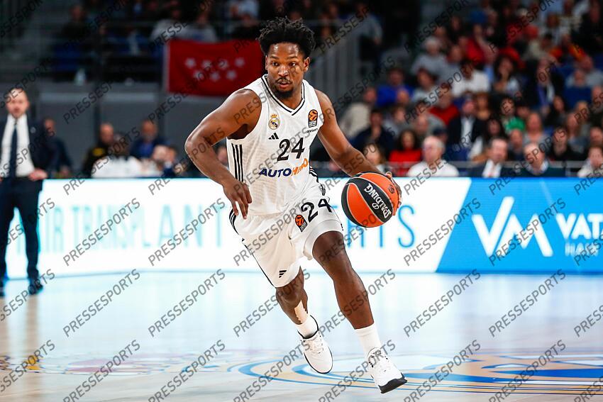Andres Feliz of Real Madrid in action during the Turkish Airlines EuroLeague Regular Season match between Real Madrid and Alba Berlin at Wizink Center on November 21, 2024 in Madrid, Spain. REAL MADRID-ALBA BERLIN (98-84) 