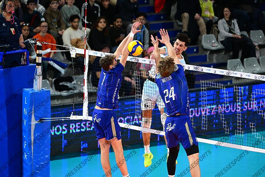 leclercq (wenceslas) pothron (antoine) wetter (daniel) PARIS VOLLEY-TOURS (1-3) 