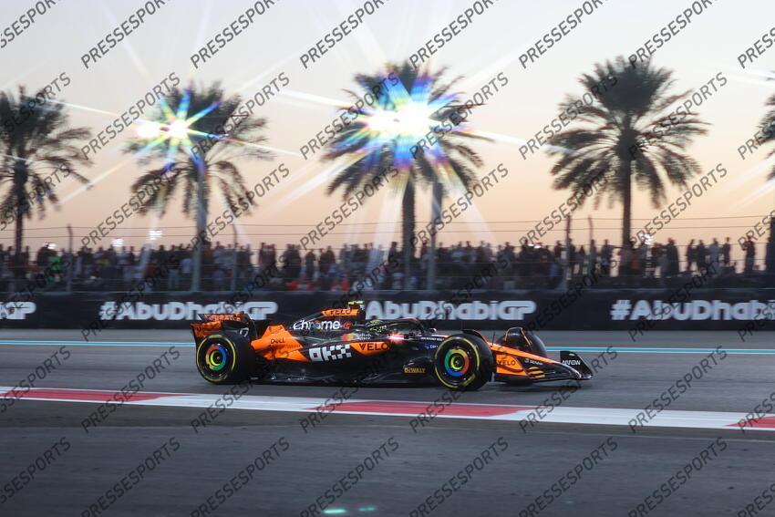 08.12.2024, Yas Marina Circuit, Abu Dhabi, VAE, FIA, Formel 1, Grosser Preis von Abu Dhabi, Rennen, im Bild Lando Norris (McLaren Formula 1 Team, #04) // during the Race for the FIA Formula One Grand Prix of Abu Dhabi at the Yas Marina Circuit in Abu Dhabi, United Arab Emirates on 2024/12/08. EXPA Pictures © 2024, PhotoCredit: EXPA/ Eibner-Pressefoto/ Annika Graf ATTENTION - OUT of GER GRAND PRIX D'ABU DHABI 