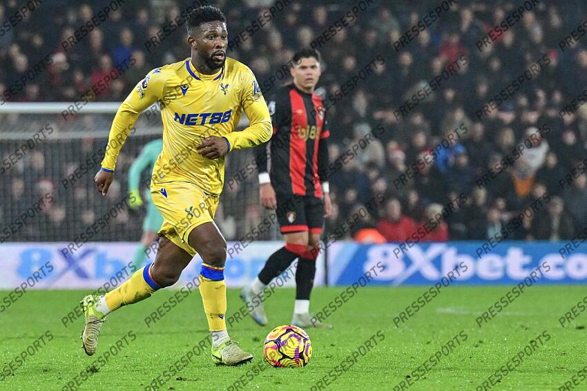 26.12.2024, Goldsands Stadium, Bournemouth, ENG, Premier League, AFC Bournemouth vs Crystal Palace, 18. Runde, im Bild Jefferson Lerma of Crystal Palace // Jefferson Lerma of Crystal Palace during the Premier League 18th round match between AFC Bournemouth and Crystal Palace at the Goldsands Stadium in Bournemouth, England on 2024/12/26. EXPA Pictures © 2024, PhotoCredit: EXPA/ Focus Images/ Jeremy Landey ATTENTION - for AUT, GER, FRA, ITA, SUI, POL, CRO, SLO only BOURNEMOUTH-CRYSTAL PALACE (0-0) 