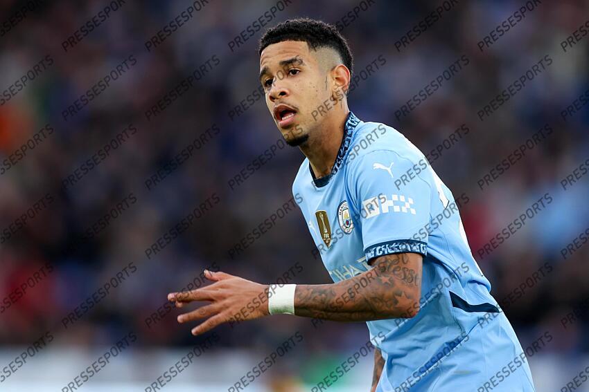 29 December 2024 Leicester - Premier League football - Leicester City v Manchester City - Savio of Manchester City. (Photo by Mark Leech). LEICESTER-MANCHESTER CITY (0-2) 