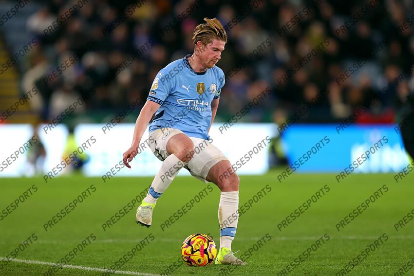 29 December 2024 Leicester - Premier League football - Leicester City v Manchester City - Kevin De Bruyne of Manchester City. (Photo by Mark Leech). LEICESTER-MANCHESTER CITY (0-2) 