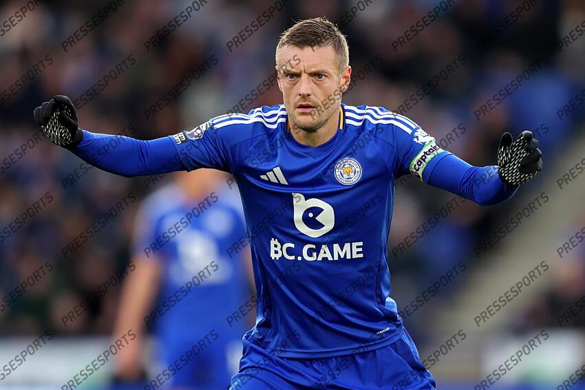 29 December 2024 Leicester - Premier League football - Leicester City v Manchester City - Jamie Vardy of Leicester City. (Photo by Mark Leech). LEICESTER-MANCHESTER CITY (0-2) 
