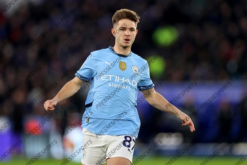 29 December 2024 Leicester - Premier League football - Leicester City v Manchester City - James McAtee of Manchester City. (Photo by Mark Leech). LEICESTER-MANCHESTER CITY (0-2) 