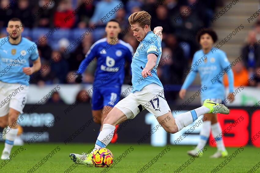 29 December 2024 Leicester - Premier League football - Leicester City v Manchester City - Kevin De Bruyne of Manchester City. (Photo by Mark Leech). LEICESTER-MANCHESTER CITY (0-2) 