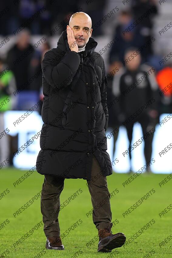 29 December 2024 Leicester - Premier League football - Leicester City v Manchester City - Manchester City manager Pep Guardiola. (Photo by Mark Leech). LEICESTER-MANCHESTER CITY (0-2) 