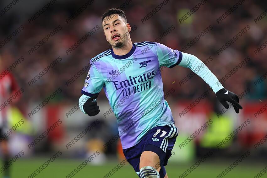 01 January 2025 - Premier League Football - Brentford v Arsenal - Gabriel Martinelli of Arsenal (Photo by Mark Leech). BRENTFORD-ARSENAL (1-3) 