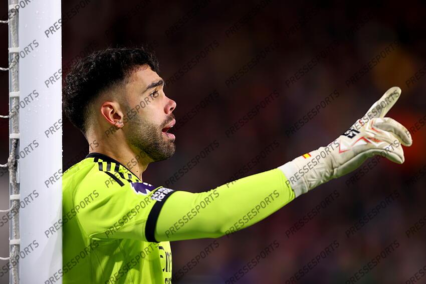 01 January 2025 - Premier League football - Brentford v Arsenal - Arsenal goalkeeper David Raya. (Photo by Mark Leech). BRENTFORD-ARSENAL (1-3) 