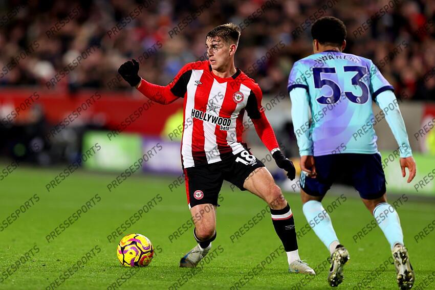 01 January 2025 - Premier League football - Brentford v Arsenal - Yehor Yarmolyuk of Brentford. (Photo by Mark Leech). BRENTFORD-ARSENAL (1-3) 