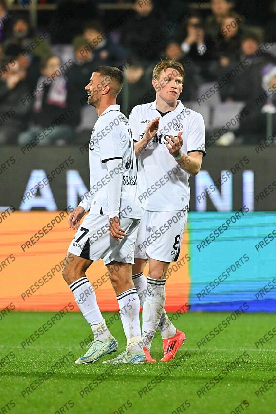 Foto IPP/Roberto Ramaccia Firenze 4/1/2025 Campionato di Calcio Serie A 2024/2025 Fiorentina vs Napoli Nella foto Scott McTominay esulta dopo aver segnato il gol del 0-3 Italy Photo Press - World Copyright FIORENTINA-NAPLES (0-3) 