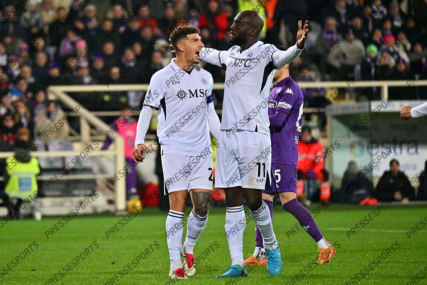 Foto IPP/Felice De Martino Firenze 04/01/2025 Calcio Campionato serie A 2024-2025 Fiorentina - Napoli Nella foto: Esultanza dopo il gol di Romelu Lukaku Italy Photo Press World Copyright FIORENTINA-NAPLES (0-3) 
