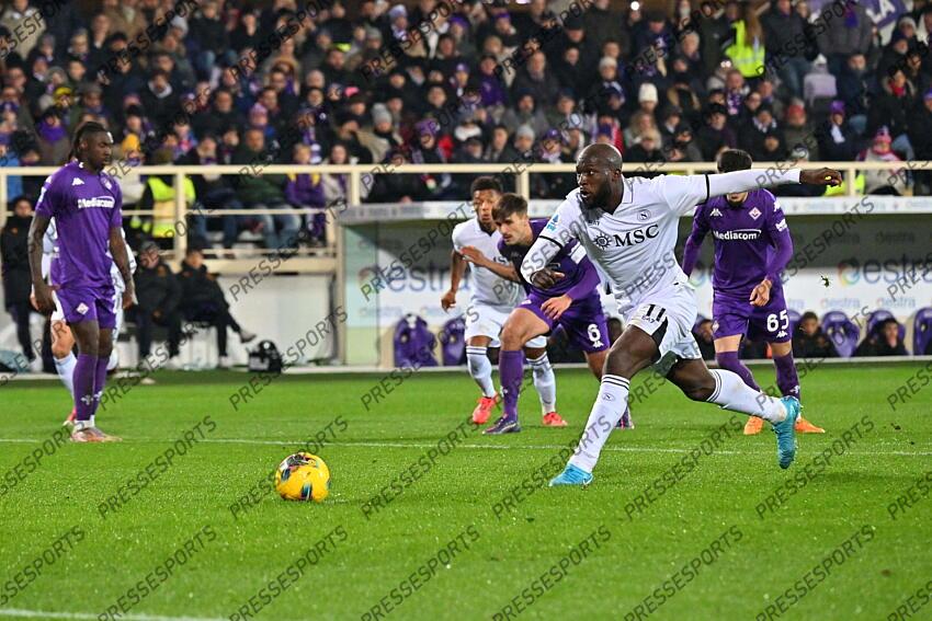 Foto IPP/Felice De Martino Firenze 04/01/2025 Calcio Campionato serie A 2024-2025 Fiorentina - Napoli Nella foto: Gol di Romelu Lukaku Italy Photo Press World Copyright FIORENTINA-NAPLES (0-3) 