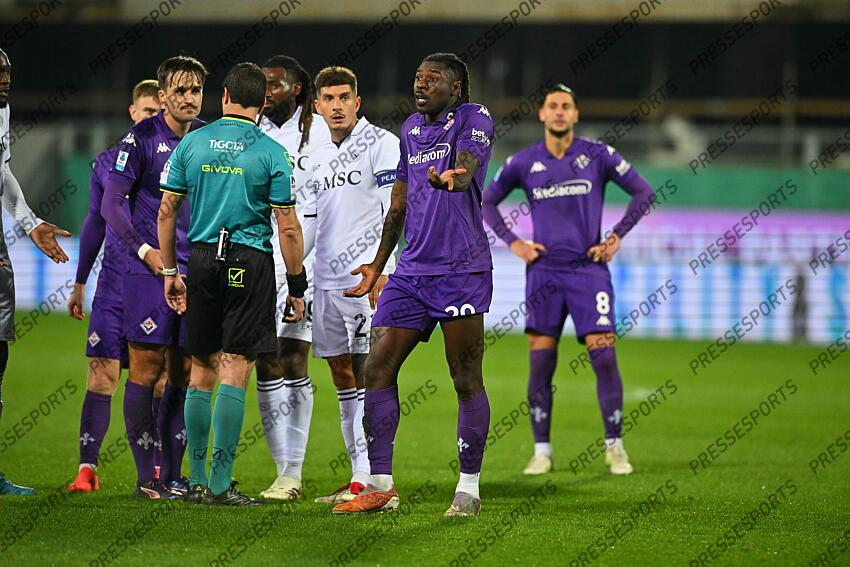 Foto IPP/Roberto Ramaccia Firenze 4/1/2025 Campionato di Calcio Serie A 2024/2025 Fiorentina vs Napoli Nella foto Moise Kean Italy Photo Press - World Copyright FIORENTINA-NAPLES (0-3) 