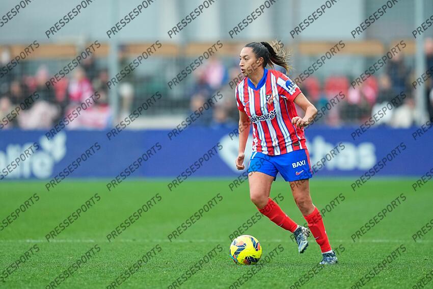 Fiamma Benitez of Atletico de Madrid in action during the Spanish Women League, Liga F, football match played between Atletico de Madrid and Real Madrid at Centro Deportivo Wanda Alcala de Henares on January 05, 2025, in Madrid, Spain. (F) ATLETICO MADRID-(F) REAL MADRID (1-2) 