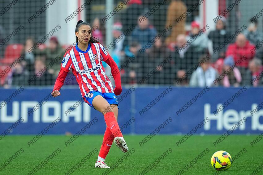 Lauren Leal of Atletico de Madrid in action during the Spanish Women League, Liga F, football match played between Atletico de Madrid and Real Madrid at Centro Deportivo Wanda Alcala de Henares on January 05, 2025, in Madrid, Spain. (F) ATLETICO MADRID-(F) REAL MADRID (1-2) 