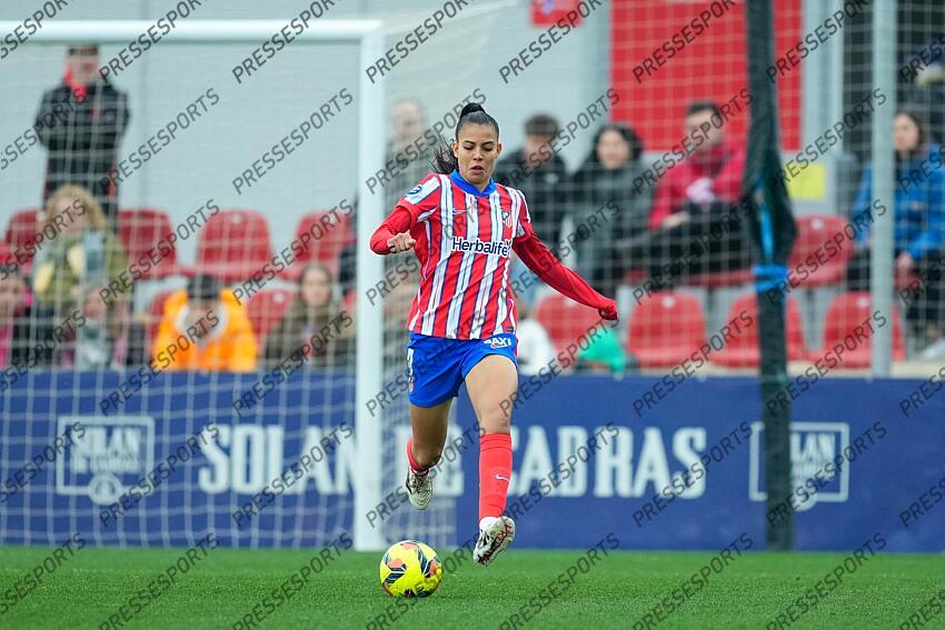 Lauren Leal of Atletico de Madrid in action during the Spanish Women League, Liga F, football match played between Atletico de Madrid and Real Madrid at Centro Deportivo Wanda Alcala de Henares on January 05, 2025, in Madrid, Spain. (F) ATLETICO MADRID-(F) REAL MADRID (1-2) 