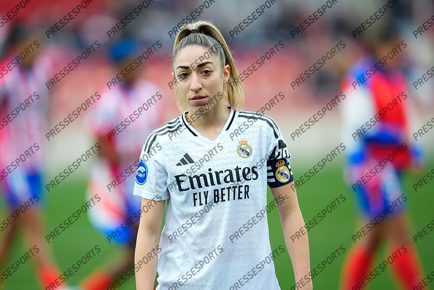 Olga Carmona of Real Madrid looks on during the Spanish Women League, Liga F, football match played between Atletico de Madrid and Real Madrid at Centro Deportivo Wanda Alcala de Henares on January 05, 2025, in Madrid, Spain. (F) ATLETICO MADRID-(F) REAL MADRID (1-2) 