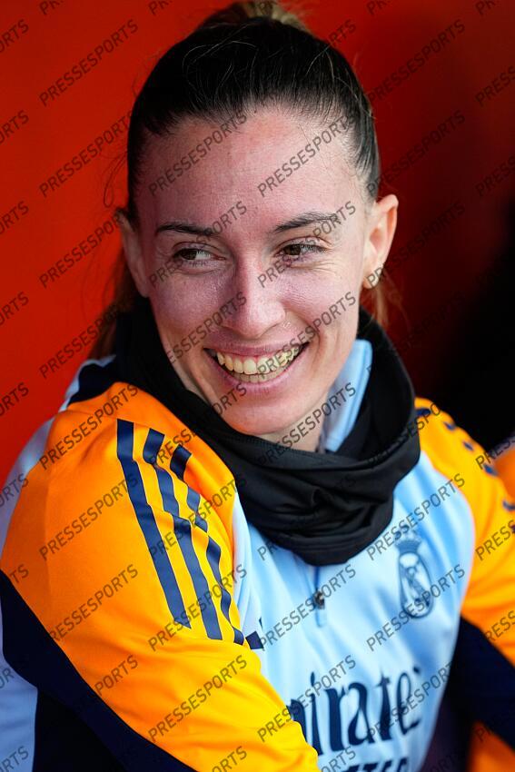 Eva Navarro of Real Madrid smiles during the Spanish Women League, Liga F, football match played between Atletico de Madrid and Real Madrid at Centro Deportivo Wanda Alcala de Henares on January 05, 2025, in Madrid, Spain. (F) ATLETICO MADRID-(F) REAL MADRID (1-2) 