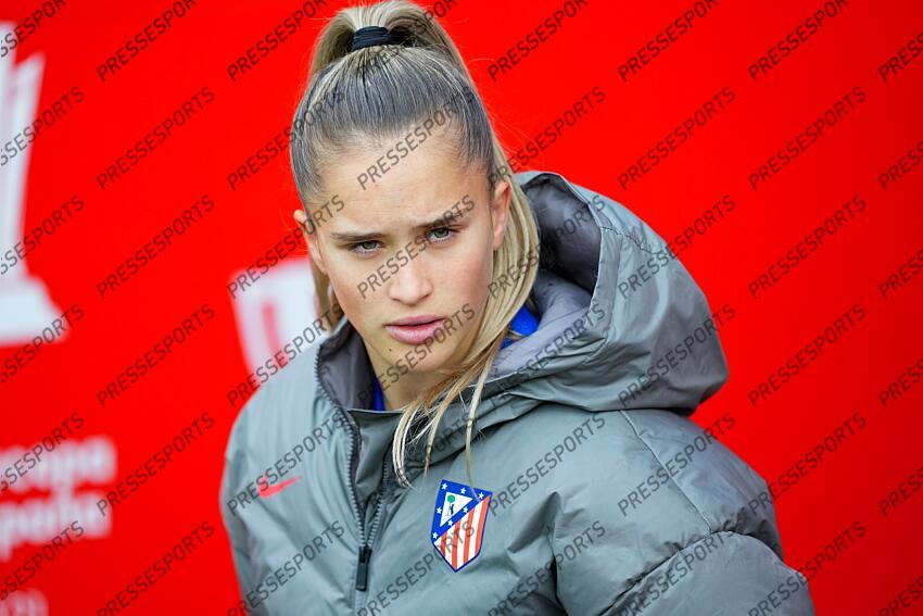 Andrea Medina of Atletico de Madrid looks on during the Spanish Women League, Liga F, football match played between Atletico de Madrid and Real Madrid at Centro Deportivo Wanda Alcala de Henares on January 05, 2025, in Madrid, Spain. (F) ATLETICO MADRID-(F) REAL MADRID (1-2) 