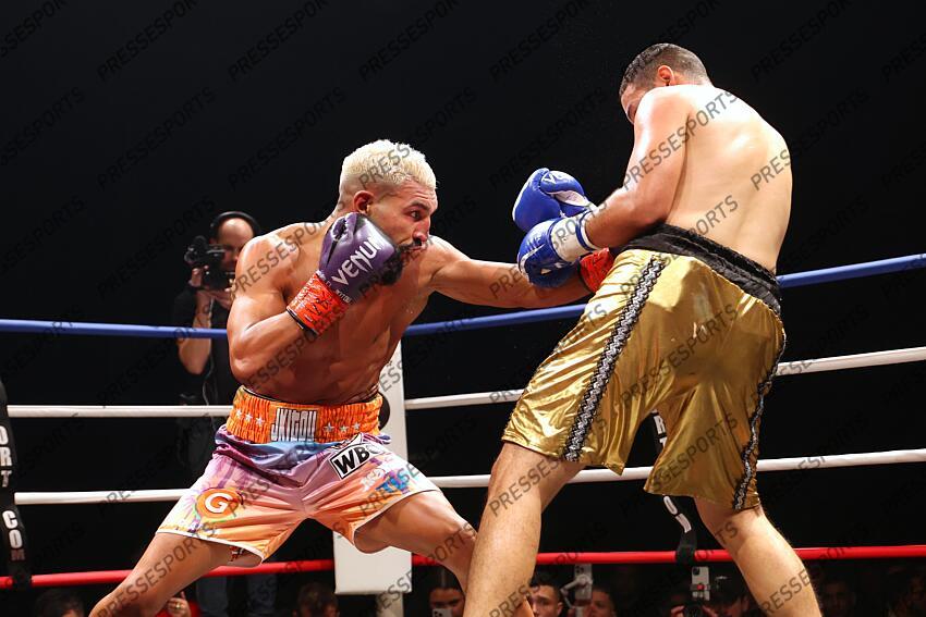 jkitou (bilal) (fra) short orange et violet rodriguez ruran (juan jose) (mex ) (pan) short or et noir CEINTURE WBC SILVER 