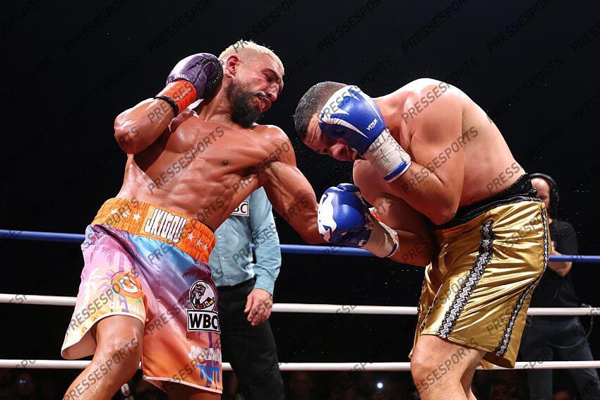 jkitou (bilal) (fra) short orange et violet rodriguez ruran (juan jose) (mex ) (pan) short or et noir CEINTURE WBC SILVER 