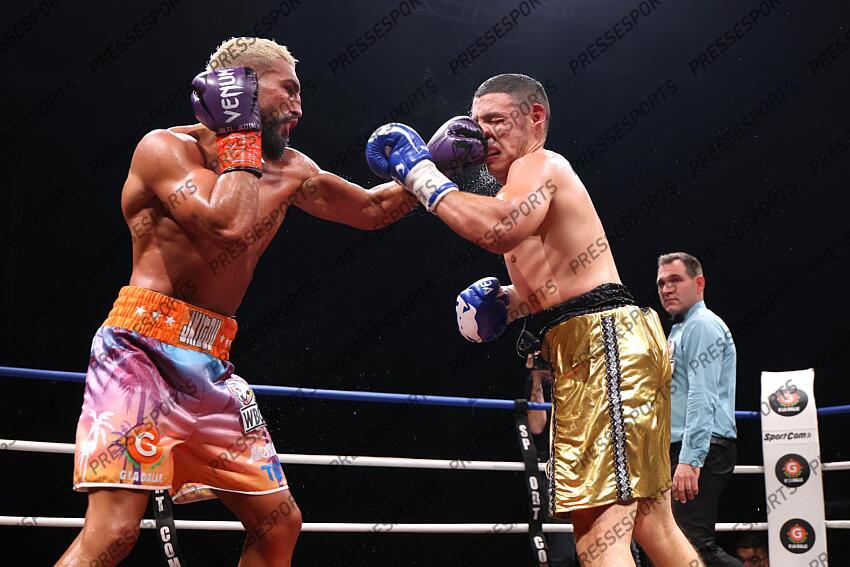 jkitou (bilal) (fra) short orange et violet rodriguez ruran (juan jose) (mex ) (pan) short or et noir CEINTURE WBC SILVER 