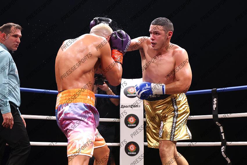 jkitou (bilal) (fra) short orange et violet rodriguez ruran (juan jose) (mex ) (pan) short or et noir CEINTURE WBC SILVER 