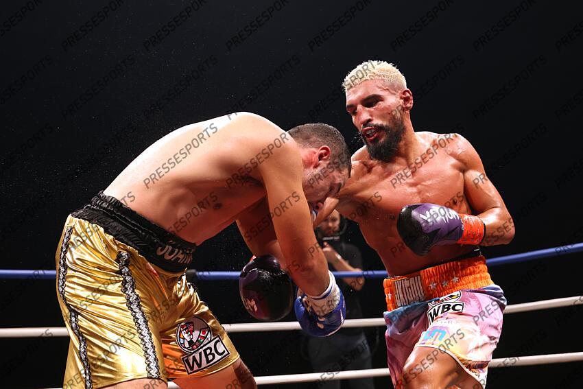 jkitou (bilal) (fra) short orange et violet rodriguez ruran (juan jose) (mex ) (pan) short or et noir CEINTURE WBC SILVER 