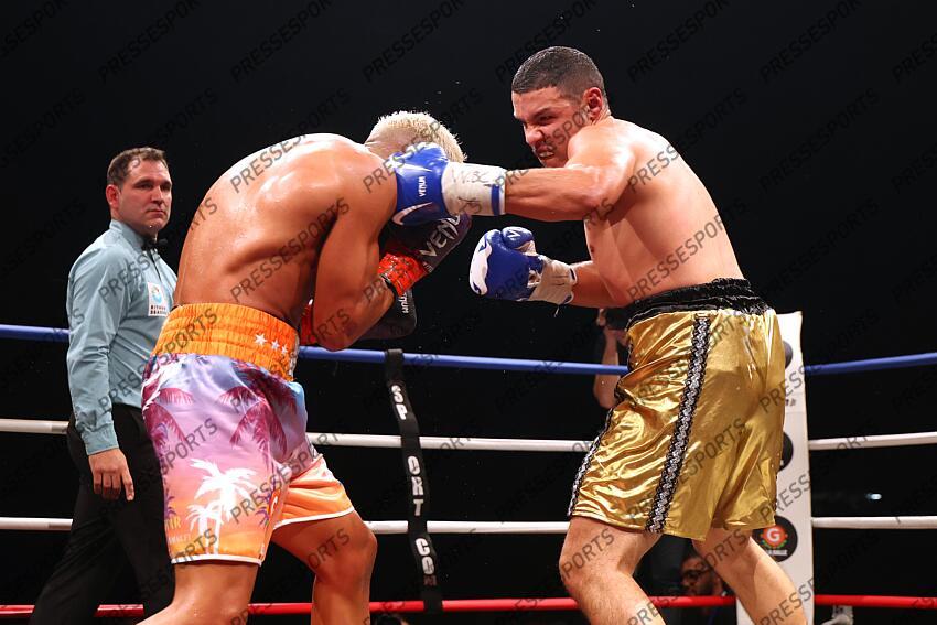jkitou (bilal) (fra) short orange et violet rodriguez ruran (juan jose) (mex ) (pan) short or et noir CEINTURE WBC SILVER 