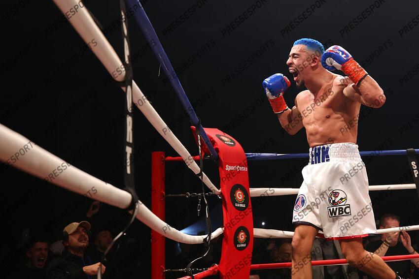 el hadri (khalil) (fra) short blanc CEINTURE WBC SILVER 
