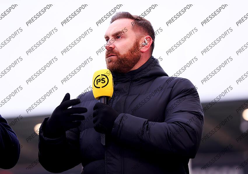 Investec Champions Cup Round 4, Salford Community Stadium, Manchester 19/1/2025 Sale Sharks vs RC Toulon Andy Goode on media duties for Premier Sports Mandatory Credit ©INPHO/Tom Maher SALE-TOULON (33-7) 