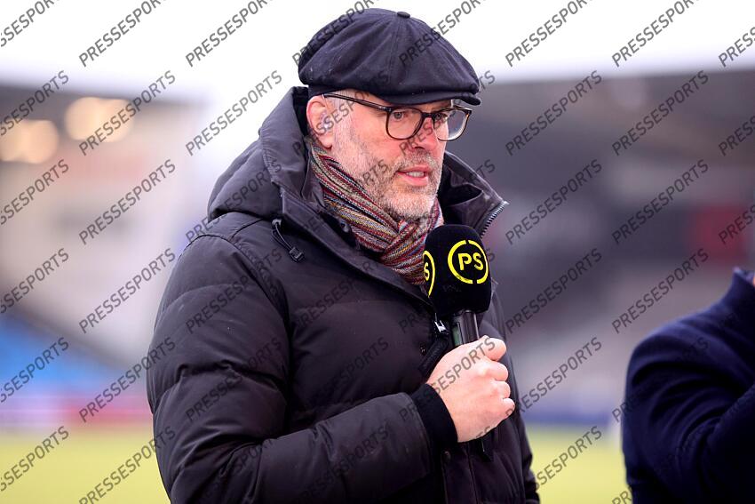 Investec Champions Cup Round 4, Salford Community Stadium, Manchester 19/1/2025 Sale Sharks vs RC Toulon Martin Bayfield on media duties for Premier Sports Mandatory Credit ©INPHO/Tom Maher SALE-TOULON (33-7) 