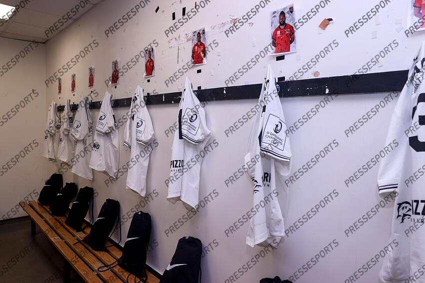 Investec Champions Cup Round 4, Salford Community Stadium, Manchester 19/1/2025 Sale Sharks vs RC Toulon A view of the Toulon changing room ahead of the match Mandatory Credit ©INPHO/Tom Maher SALE-TOULON (33-7) 