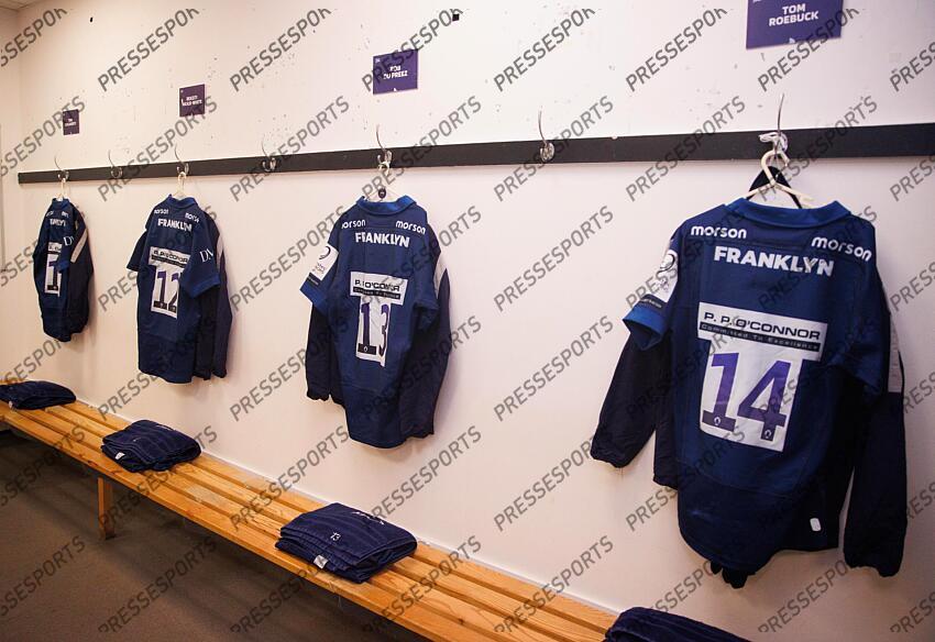 Investec Champions Cup Round 4, Salford Community Stadium, Manchester 19/1/2025 Sale Sharks vs RC Toulon A view of the Sale Sharks changing room Mandatory Credit ©INPHO/Tom Maher SALE-TOULON (33-7) 