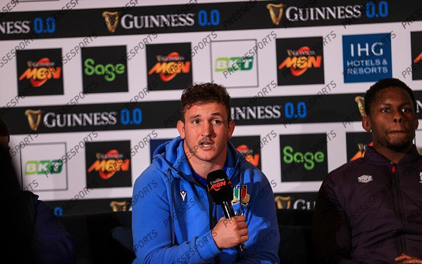 2024 Guinness Six Nations Championship Launch, Rome, Italy 21/1/2025 Italy’s Michele Lamaro at the launch of the 2025 Guinness Men’s Six Nations Championship at the Colosseum in Rome Mandatory Credit ©INPHO/Dan Sheridan PRESENTATION TOURNOI DES VI NATIONS 
