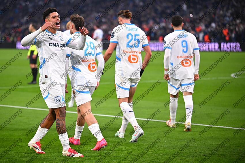 luis henrique MARSEILLE-LYON (3-2) joie du but 3-2 d eluis henrique lirola (pol) rabiot (adrien) gouiri (amine) 