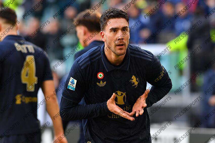 Foto IPP/Massimo Rana Torino 02-02-2025 Calcio Campionato di Serie A 2024/2025 Juventus-Empoli nella foto dusan vlahovic esulta Italy Photo Press - World Copyright JUVENTUS-EMPOLI (4-1) 