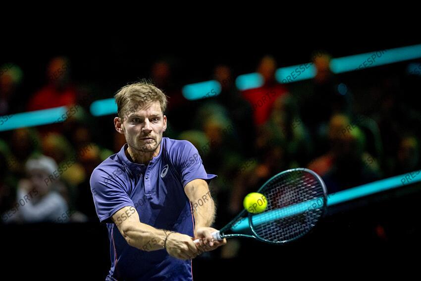 ROTTERDAM - David Goffin (BEL) in action against Alex de Minaur (AUS) on the second day of the ABN AMRO Open tennis tournament in Ahoy. ANP SANDER KING TOURNOI DE ROTTERDAM 