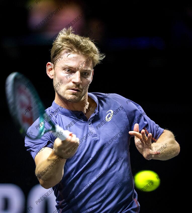 ROTTERDAM - David Goffin (BEL) in action against Alex de Minaur (AUS) on the first day of the ABN AMRO Open tennis tournament in Ahoy. ANP SANDER KING TOURNOI DE ROTTERDAM 
