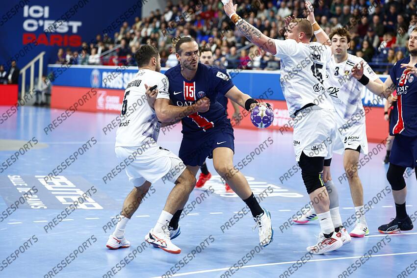 bonnefond (baptiste) tonnesen (kent robin) gaber (matej) PSG HANDBALL-NANTES (40-39) 