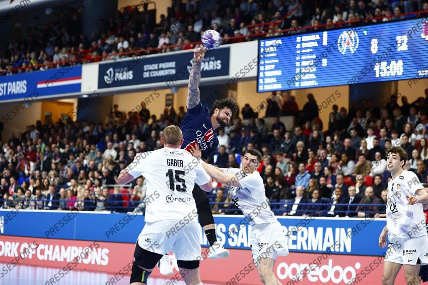 gaber (matej) prandi (elohim) minne (aymeric) PSG HANDBALL-NANTES (40-39) 