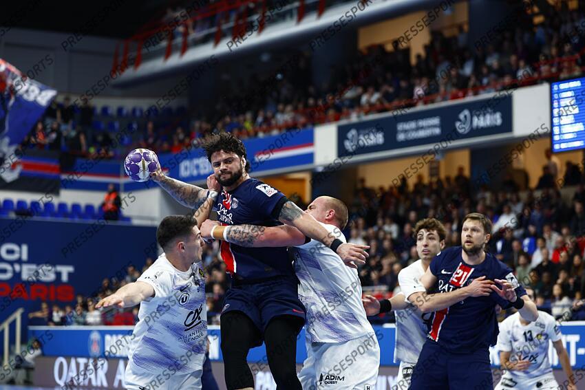 minne (aymeric) prandi (elohim) gaber (matej) PSG HANDBALL-NANTES (40-39) 